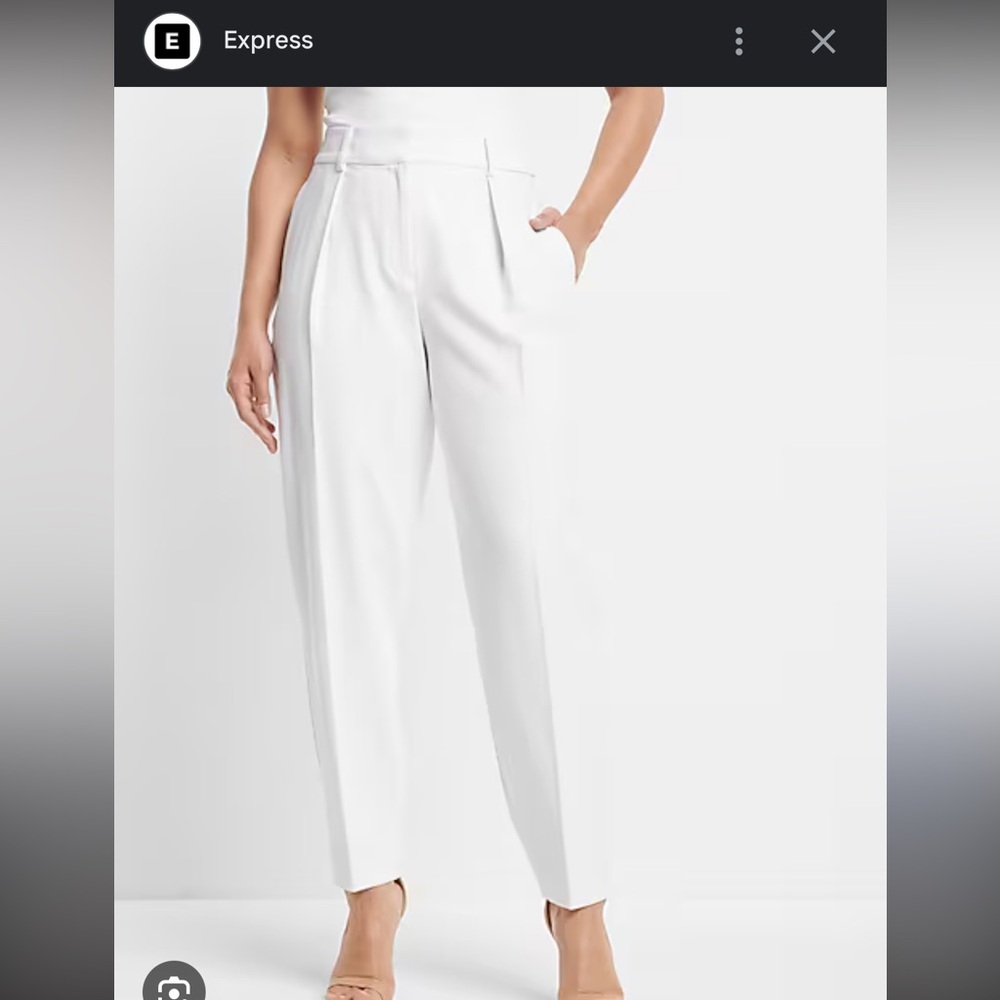 Express Tailored and Pleated White Stylist Pants